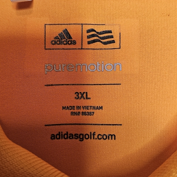Adidas Puremotion Orange Golf Polo Shirt - Picture 6 of 10